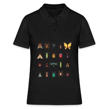 Entomologie de dessin de collectionneur d'insectes - Polo Femme - noir - Devant - Ailine (174cm)