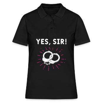Soumise coquine femme menottée pervertie - Polo Femme - noir - Devant - Ailine (174cm)