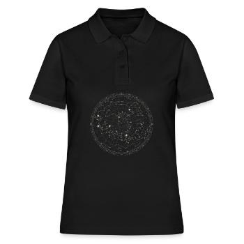 Astronomy Sky Map Stars Horoscope Constellation - Polo Femme - noir - Devant - Ailine (174cm)