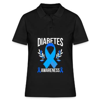 Diabète Famille T1D Diabetic Support - Polo Femme - noir - Devant - Ailine (174cm)
