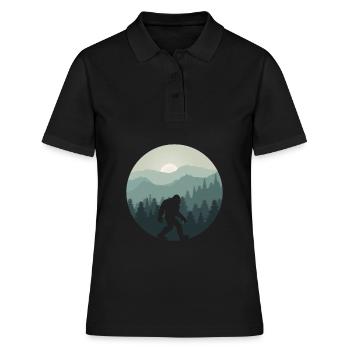 Bigfoot Berg Wald Sasquatch Fan - Frauen Polo Shirt - Schwarz - Vorne - Ailine (174cm)