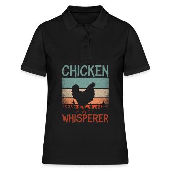 Rétro-chuchoteur poulet Volailles Avicoles - Polo Femme - noir - Devant - Ailine (174cm)