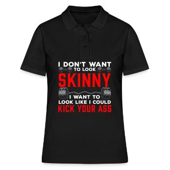 Funny Gym Workout Ass Kick Fitness Athlete - Women's Polo Shirt - black - Front - Ailine (174cm)
