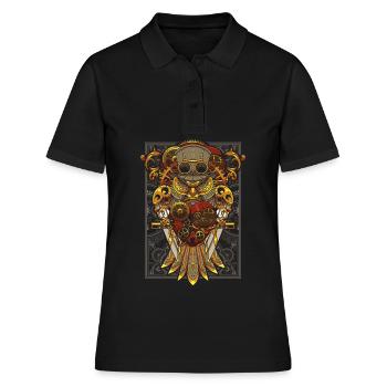Steampunk Owl Mechanical Bird Clockwork - Women's Polo Shirt - black - Front - Ailine (174cm)