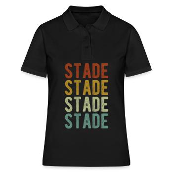 Stade City Retro Vintage - Polo Femme - noir - Devant - Ailine (174cm)
