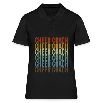 Cheer Coach Leopard - Frauen Polo Shirt - Schwarz - Vorne - Ailine (174cm)