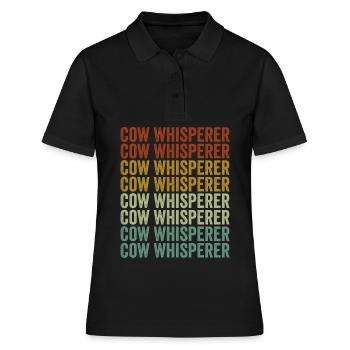 Kuhflüsterer Kuhzüchter & Rancher Lustige Rancher - Frauen Polo Shirt - Schwarz - Vorne - Ailine (174cm)
