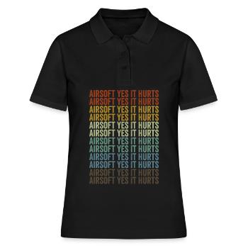 Airsoft Ja es tut weh Airsofter Airsoft Spiel - Frauen Polo Shirt - Schwarz - Vorne - Ailine (174cm)