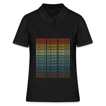 Bärtiger kulinarischer Gangster Chefkoch Kochen Ku - Frauen Polo Shirt - Schwarz - Vorne - Ailine (174cm)