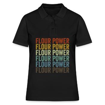 Flour Power Baking Chef Baker - Polo Femme - noir - Devant - Ailine (174cm)