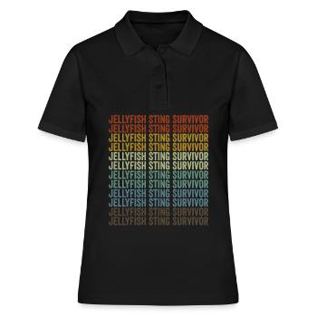 Quallenstich Survivor Quallenstich Survivor - Frauen Polo Shirt - Schwarz - Vorne - Ailine (174cm)