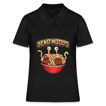 Fliegendes Spaghettimonster Pastafari Pastafari - Frauen Polo Shirt - Schwarz - Vorne - Ailine (174cm)
