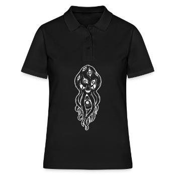 Cryptidcore Esthétique Kraken Globes oculaires bizarres - Polo Femme - noir - Devant - Ailine (174cm)