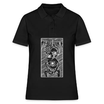 Art Academia Esthétique Squelette Bizarre Globes oculaires - Polo Femme - noir - Devant - Ailine (174cm)