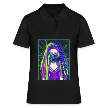 Cyber Esthétique Anime Girl Cyber Goth - Polo Femme - noir - Devant - Ailine (174cm)