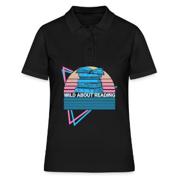 Funny Book Reader Bookworm - Women's Polo Shirt - black - Front - Ailine (174cm)