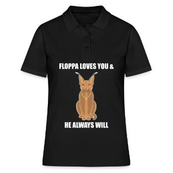 Big Floppa Caracal Cat Meme - Polo Femme - noir - Devant - Ailine (174cm)