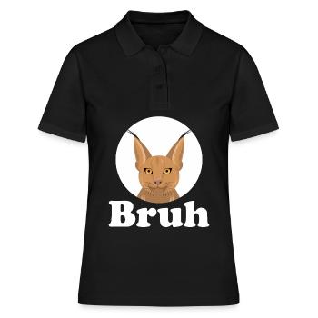 Big Floppa Caracal Cat Meme - Polo Femme - noir - Devant - Ailine (174cm)