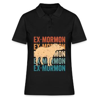 Ex Mormon Tapir Cheval LDS Rétro Exmo - Polo Femme - noir - Devant - Ailine (174cm)