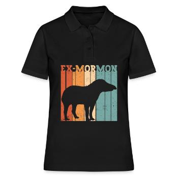 Ex Mormon Tapir Cheval LDS Rétro Exmo - Polo Femme - noir - Devant - Ailine (174cm)