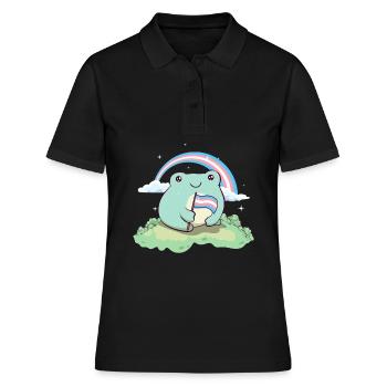 Transgender Pride Trans Flag Frog Subtle LGBTQ - Women's Polo Shirt - black - Front - Ailine (174cm)