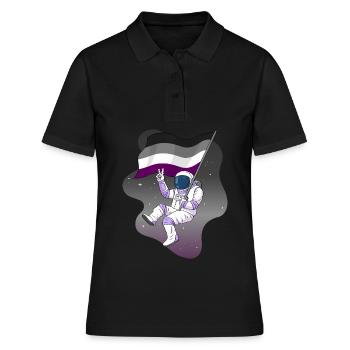 Asexual Pride Ace Flag Space Astronaut Subtle - Women's Polo Shirt - black - Front - Ailine (174cm)
