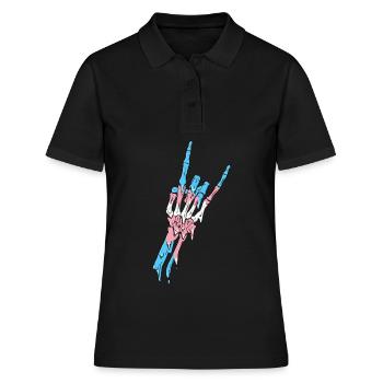 Transgender Pride Trans Flag Devil Horn Skeleton - Polo Femme - noir - Devant - Ailine (174cm)
