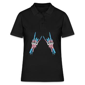Transgender Pride Trans Flag Devil Horn Skeleton - Polo Femme - noir - Devant - Ailine (174cm)