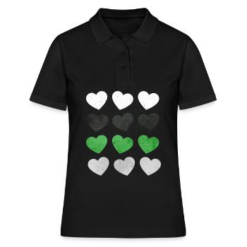 Demiromantic Pride Flag Hearts Subtle LGBTQ - Women's Polo Shirt - black - Front - Ailine (174cm)