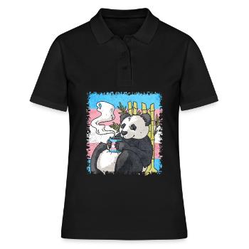 Transgender Pride Trans Flag Panda Coffee Sublte - Polo Femme - noir - Devant - Ailine (174cm)