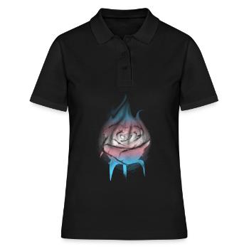 Fierté transgenre Drapeau trans brûlant Rose Sub - Polo Femme - noir - Devant - Ailine (174cm)