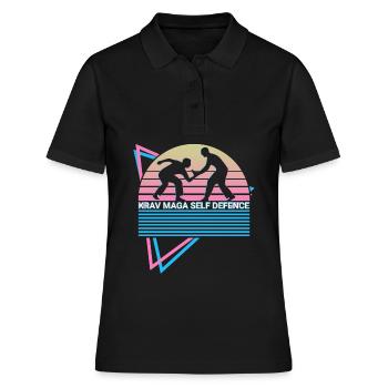 Krav Maga Rétro - Polo Femme - noir - Devant - Ailine (174cm)
