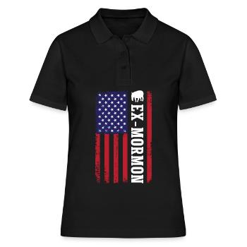 Tapir Exmo Patriotique Post-Mormon Anti-LDS - Polo Femme - noir - Devant - Ailine (174cm)