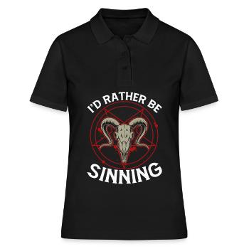 Drôle de satanisme Satan satanique - Polo Femme - noir - Devant - Ailine (174cm)