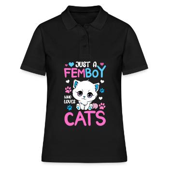 Cross Dressing - Frauen Polo Shirt - Schwarz - Vorne - Ailine (174cm)