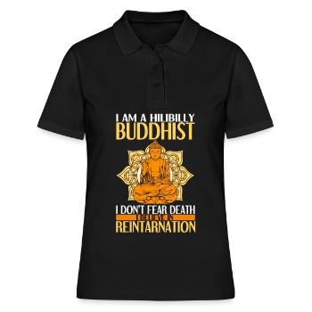 Buddhismus Buddha - Frauen Polo Shirt - Schwarz - Vorne - Ailine (174cm)