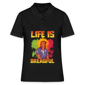 Rastafari Rastafarian Rasta - Polo Femme - noir - Devant - Ailine (174cm)