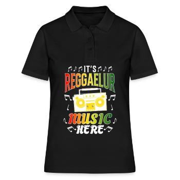 Reggae Rastafari Jamaïque - Polo Femme - noir - Devant - Ailine (174cm)