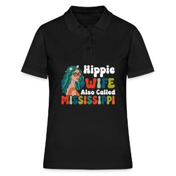 Frieden Groovy - Frauen Polo Shirt - Schwarz - Vorne - Ailine (174cm)