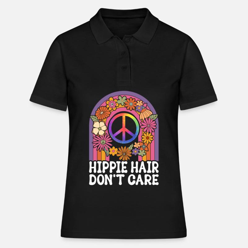 Dreadlocks Rasta Funny Hippie - Polo Femme - noir