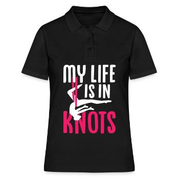 Aerial Silk Aerialist - Frauen Polo Shirt - Schwarz - Vorne - Ailine (174cm)