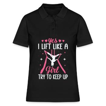 Aerial Silk Aerialist - Frauen Polo Shirt - Schwarz - Vorne - Ailine (174cm)