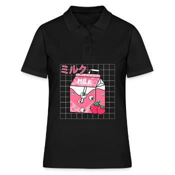 Esthétique bizarre Kawaii Japonais Mignon Mil - Polo Femme - noir - Devant - Ailine (174cm)
