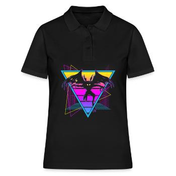 Mothman Krypto Kryptozoologie Retro - Frauen Polo Shirt - Schwarz - Vorne - Ailine (174cm)