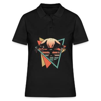 Mothman Krypto Kryptozoologie Retro - Frauen Polo Shirt - Schwarz - Vorne - Ailine (174cm)