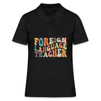 Enseigner aux professeurs de langues étrangères Groovy - Polo Femme - noir - Devant - Ailine (174cm)