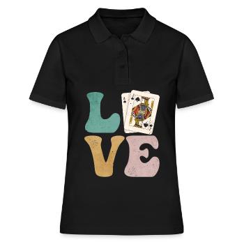 Blackjack Glücksspiel Karten - Frauen Polo Shirt - Schwarz - Vorne - Ailine (174cm)