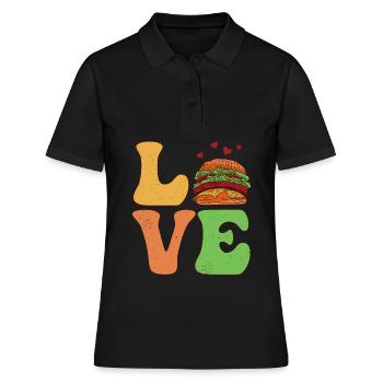 Burger Hamburger - Polo Femme - noir - Devant - Ailine (174cm)