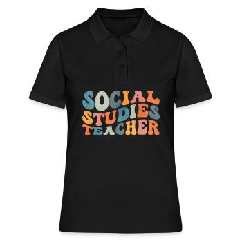Groovy Leçon d’histoire pour professeur d’études sociales - Polo Femme - noir - Devant - Ailine (174cm)