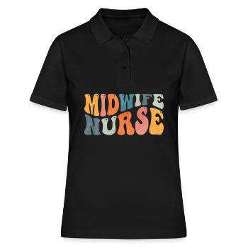 Groovy Midwife Nurse Laboratory Delivery K - Women's Polo Shirt - black - Front - Ailine (174cm)